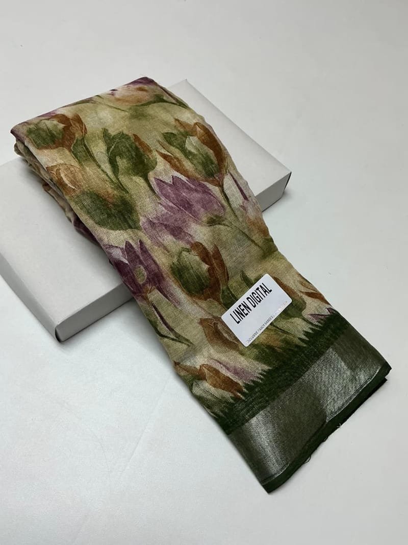 Premium Linen Cotton Saree