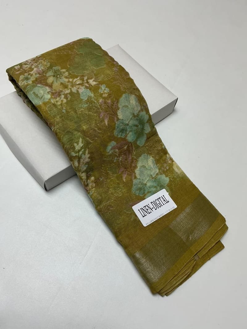 Premium Linen Cotton Saree