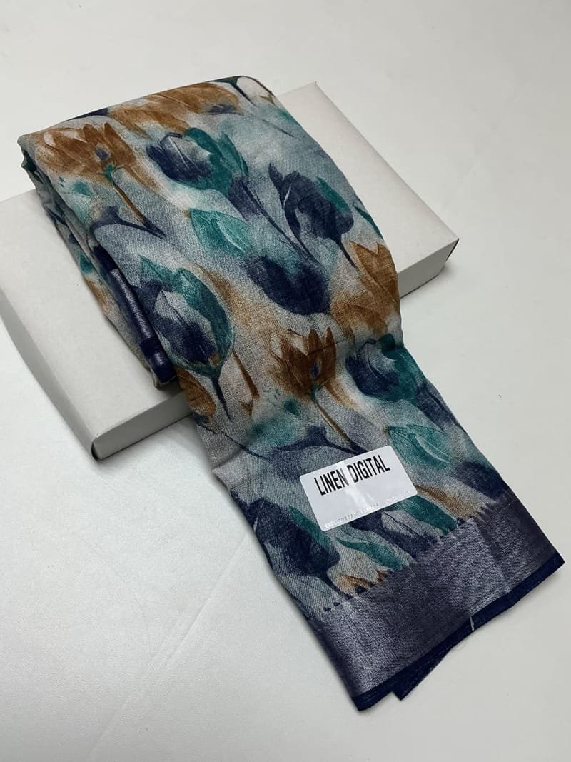 Premium Linen Cotton Saree