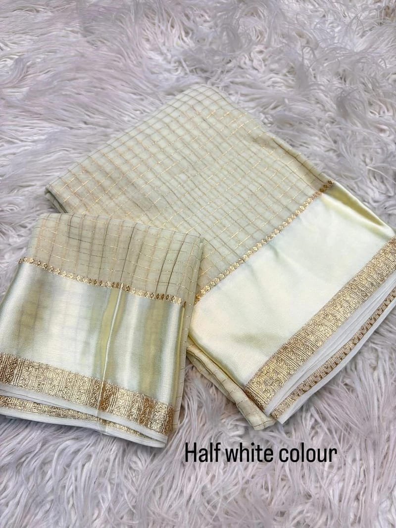 Pure Viscose Chex Saree