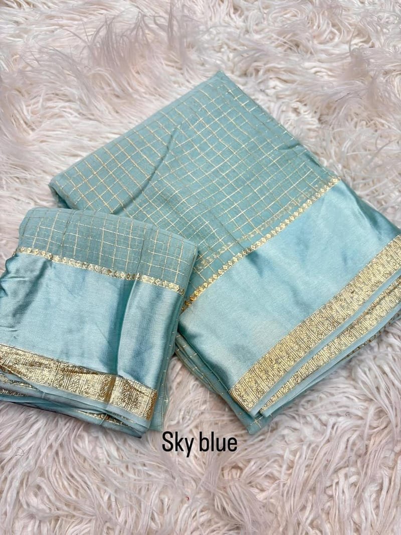 Pure Viscose Chex Saree