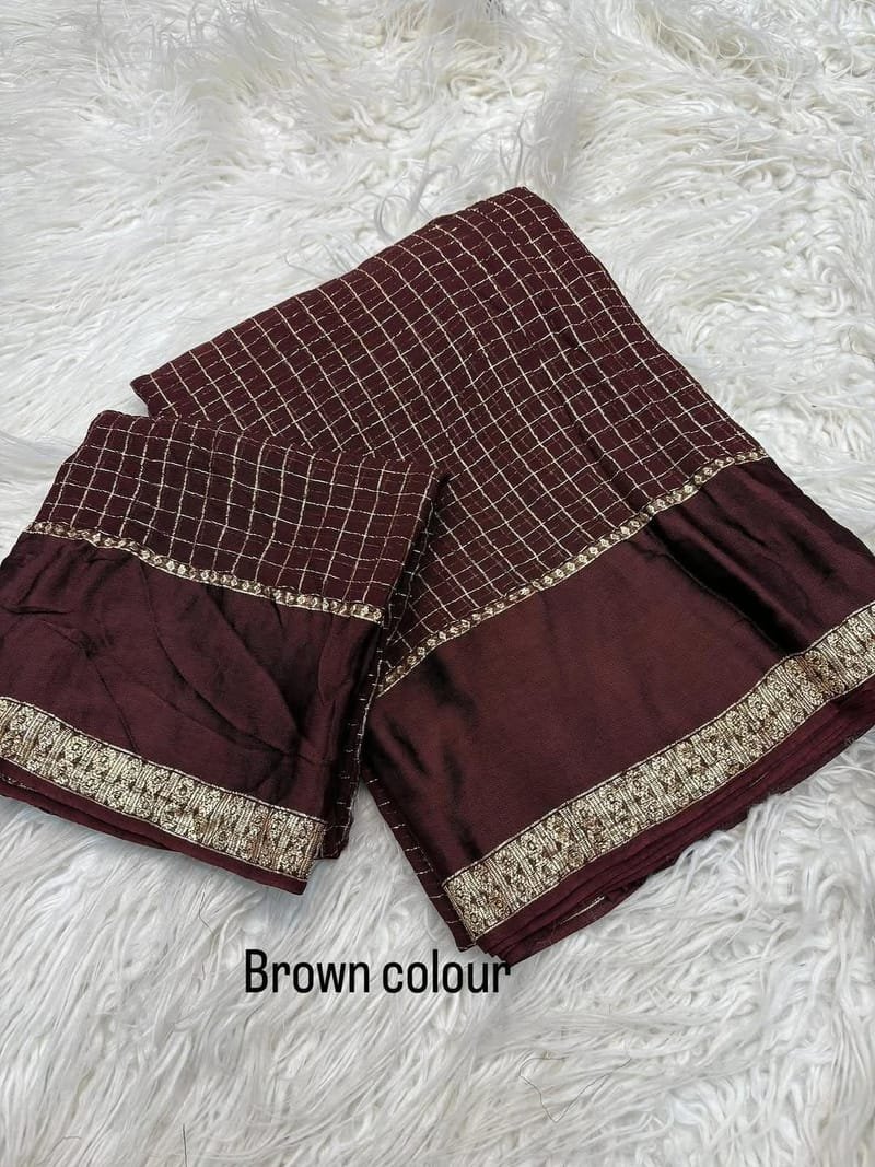 Pure Viscose Chex Saree