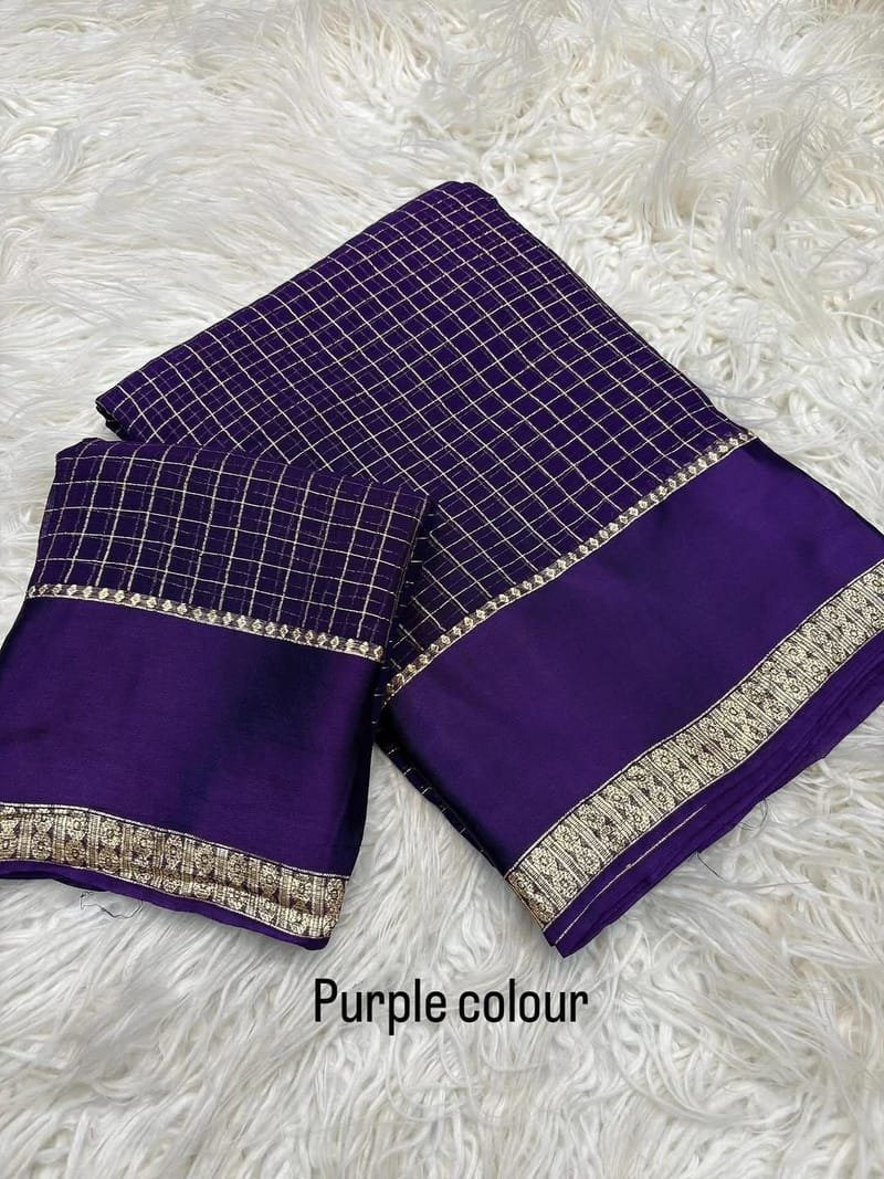 Pure Viscose Chex Saree