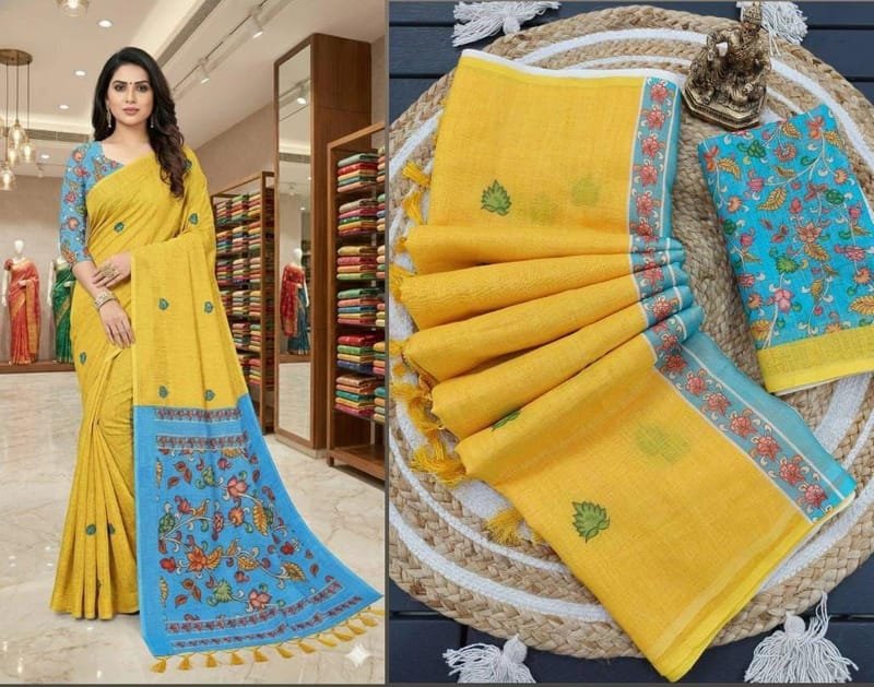Vastra Sarees - Soft Lenen Cotton