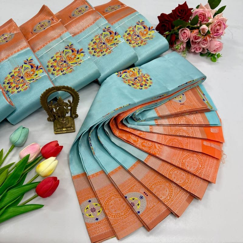 Digital Meena Tissue Saree