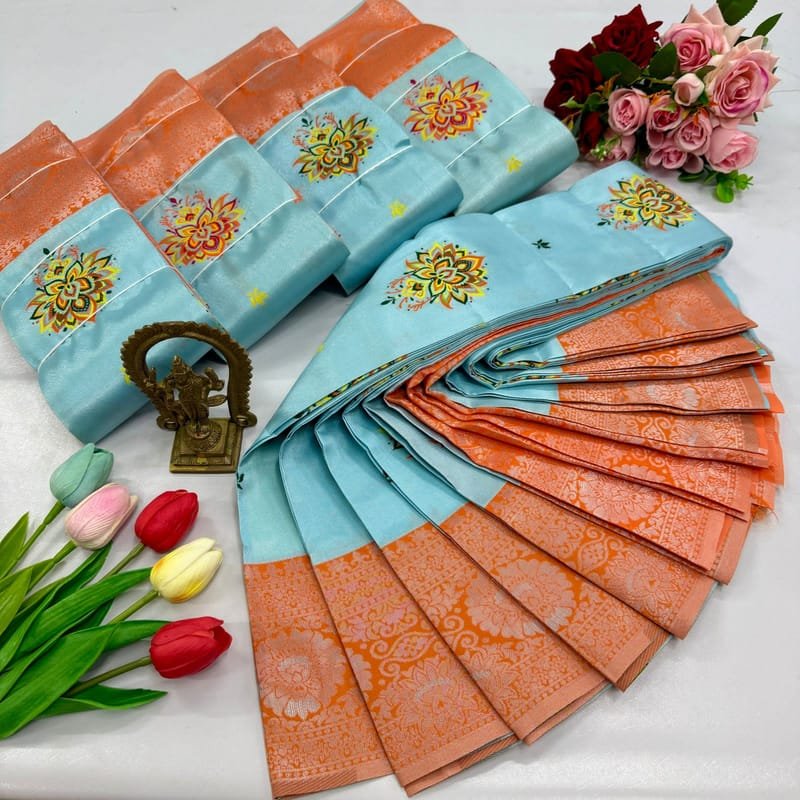 Digital Meena Tissue Saree