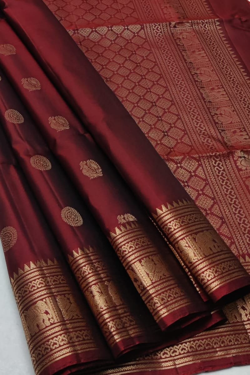 Kanchi Style Border Soft Silk Saree