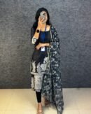 Kalamkari Kurti Set - Black Kota Checkered - KK Fashion Mart