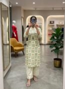 Khadi Cotton Co-ord Set - Sage Green Checkered - KK Fashion Mart