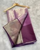 Semi Tissue Silk Saree - Elegant Purple Designer Pallu - KK Fashion Mart